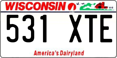 WI license plate 531XTE