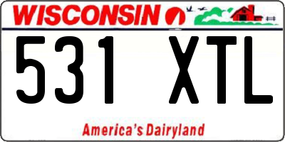 WI license plate 531XTL