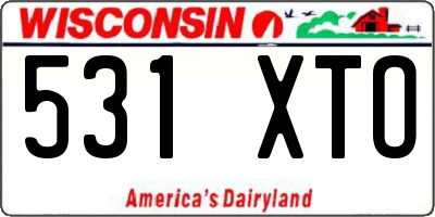WI license plate 531XTO