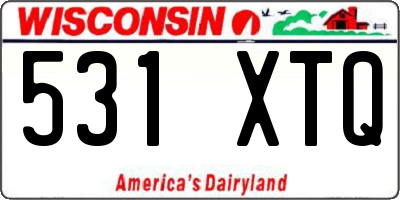 WI license plate 531XTQ