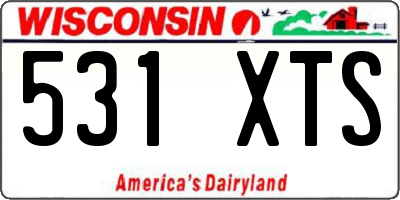 WI license plate 531XTS