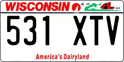 WI license plate 531XTV