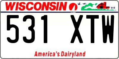 WI license plate 531XTW
