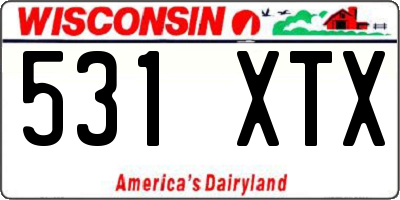 WI license plate 531XTX