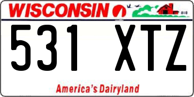 WI license plate 531XTZ