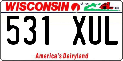 WI license plate 531XUL