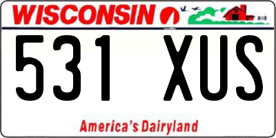 WI license plate 531XUS