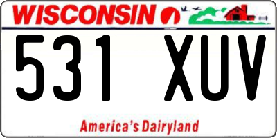 WI license plate 531XUV