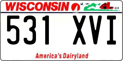 WI license plate 531XVI