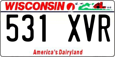 WI license plate 531XVR