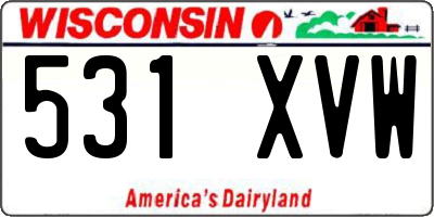 WI license plate 531XVW