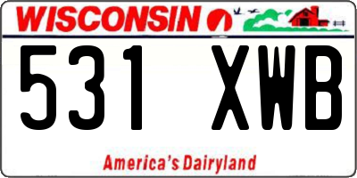 WI license plate 531XWB