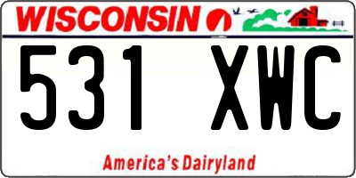 WI license plate 531XWC