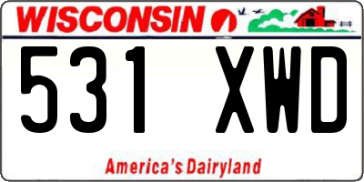 WI license plate 531XWD