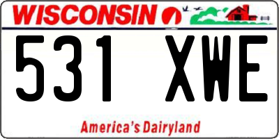 WI license plate 531XWE