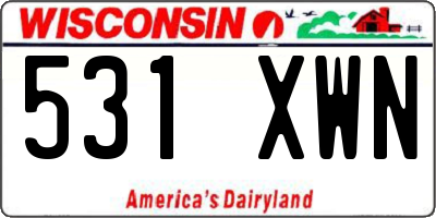 WI license plate 531XWN