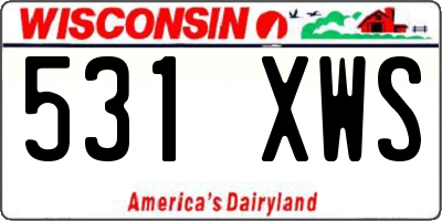 WI license plate 531XWS