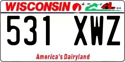 WI license plate 531XWZ