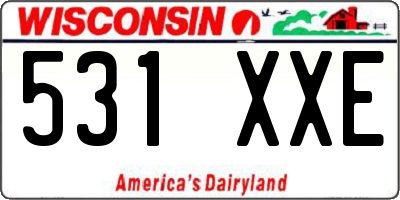 WI license plate 531XXE