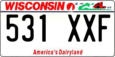 WI license plate 531XXF