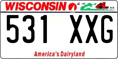 WI license plate 531XXG