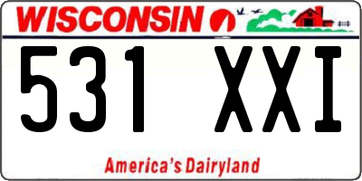 WI license plate 531XXI