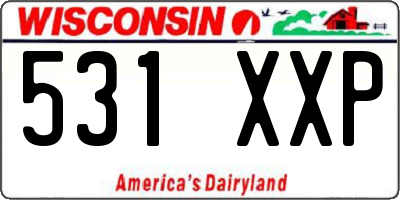 WI license plate 531XXP
