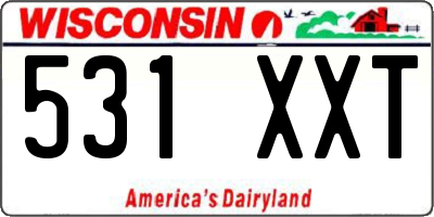 WI license plate 531XXT
