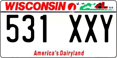 WI license plate 531XXY