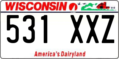 WI license plate 531XXZ