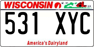WI license plate 531XYC