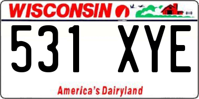 WI license plate 531XYE