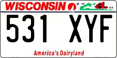 WI license plate 531XYF