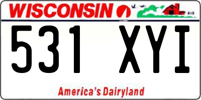 WI license plate 531XYI
