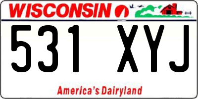 WI license plate 531XYJ