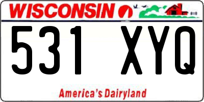 WI license plate 531XYQ
