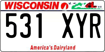 WI license plate 531XYR