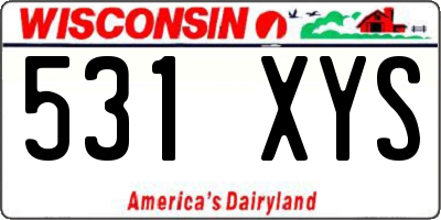 WI license plate 531XYS