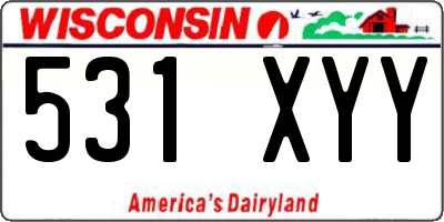 WI license plate 531XYY
