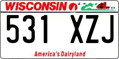 WI license plate 531XZJ