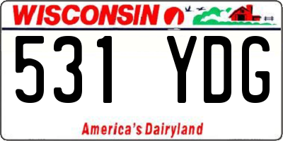 WI license plate 531YDG
