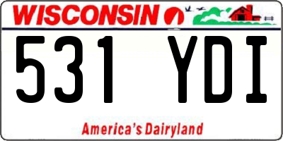 WI license plate 531YDI