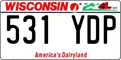 WI license plate 531YDP