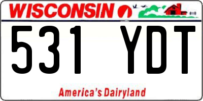 WI license plate 531YDT
