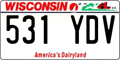 WI license plate 531YDV