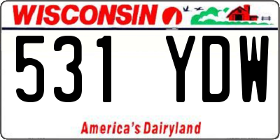 WI license plate 531YDW