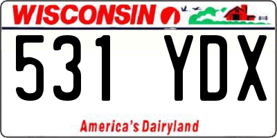 WI license plate 531YDX