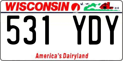 WI license plate 531YDY