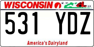 WI license plate 531YDZ