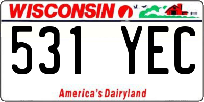 WI license plate 531YEC